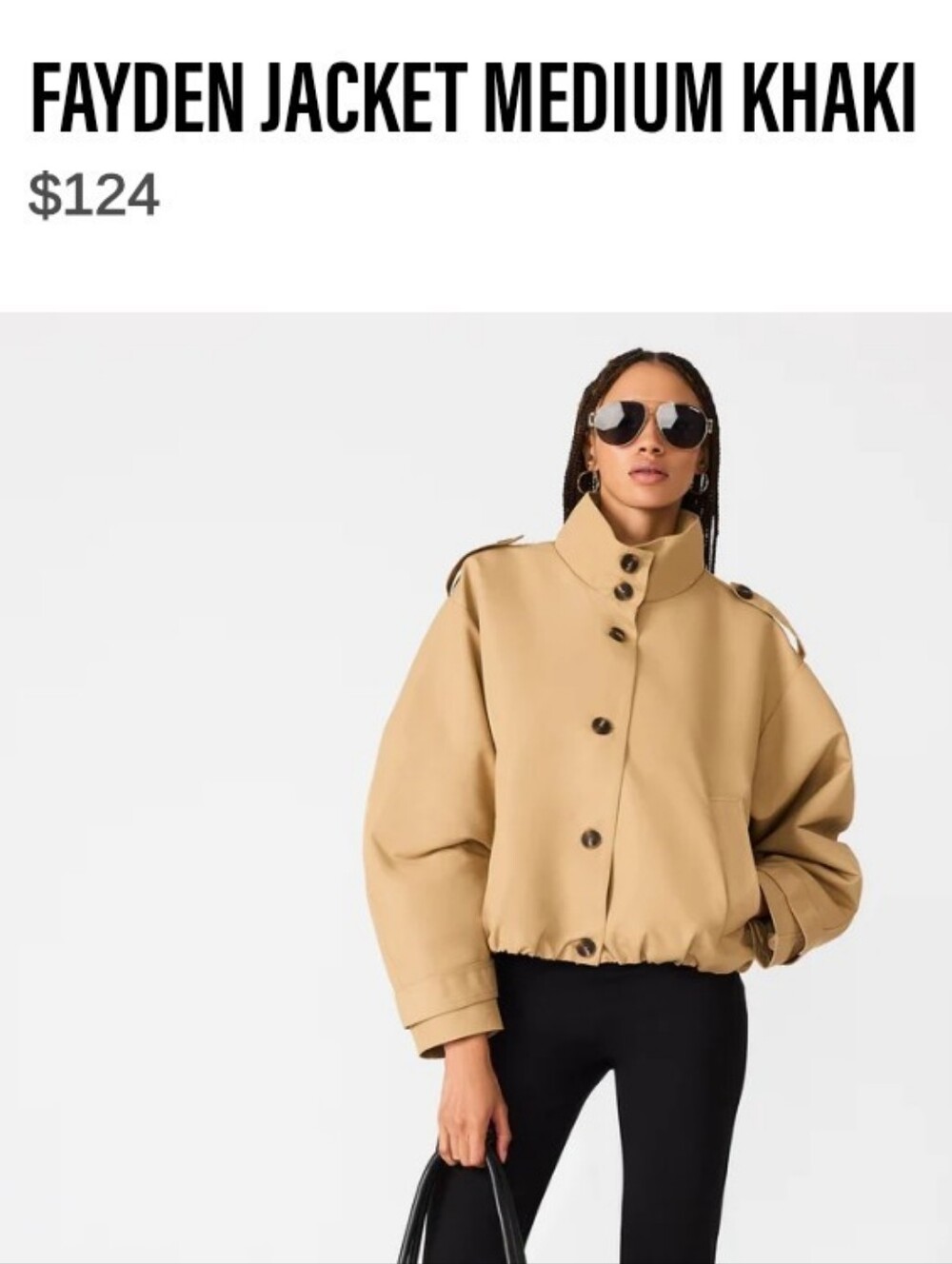 Steve Madden Women’s Neutral Tan Button-Front Jacket